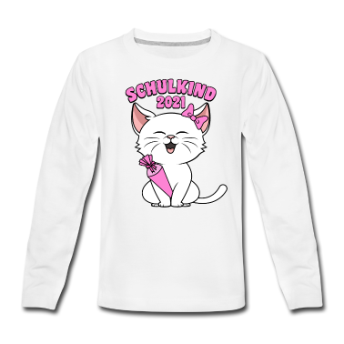 Katzen Langarmshirt - Schulkind 2021 Katze Einschulung Schulanfang