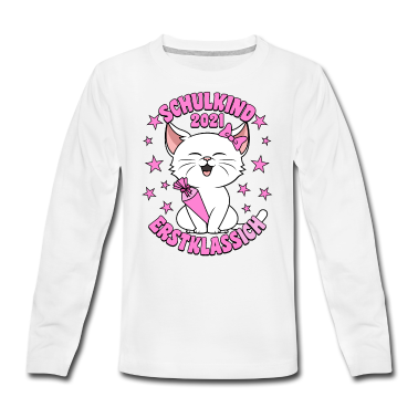 Katzen Langarmshirt - Schulkind 2021 Erstklassich Katze Einschulung