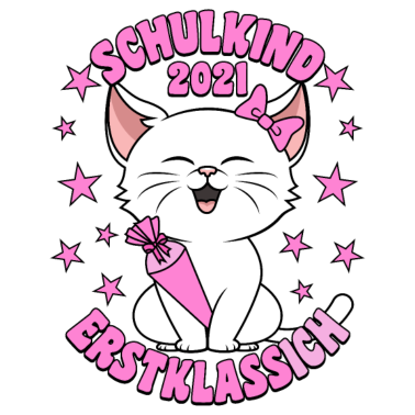 Motiv Schulkind 2021 Erstklassich Katze Einschulung