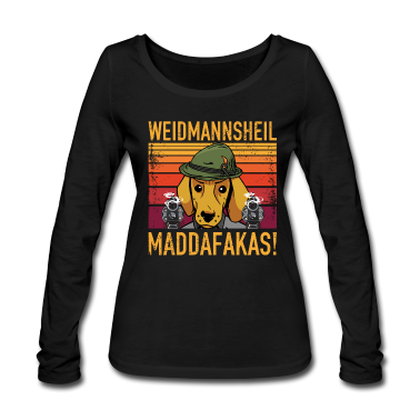 Katzen Langarmshirt - Weidmannsheil Maddafakas! Dackel Jäger Vintage fun