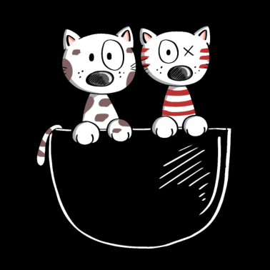 Motiv Katzen in der Tasche - Comic Katze - Fun