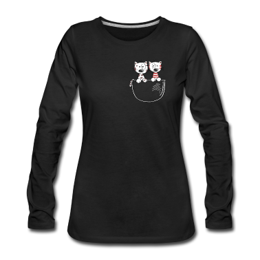 Katzen Langarmshirt - Katzen in der Tasche - Comic Katze - Fun
