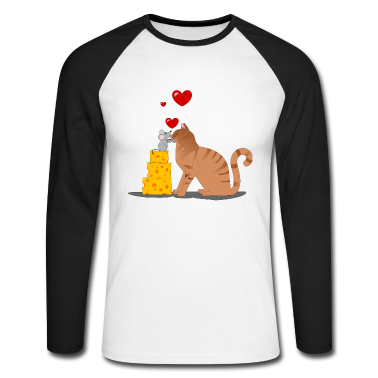Katzen Langarmshirt - Katze und Maus