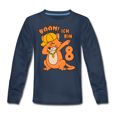 Katzen Langarmshirt - Bääm! Ich bin 8 8 Jahre 8. Geburtstag