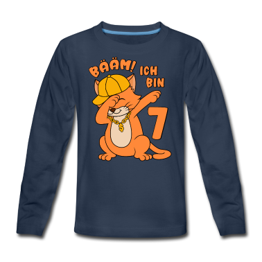 Katzen Langarmshirt - Bääm! Ich bin 7 7 Jahre 7. Geburtstag