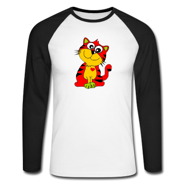 Katzen Langarmshirt - I Love Cats , niedliche Katze