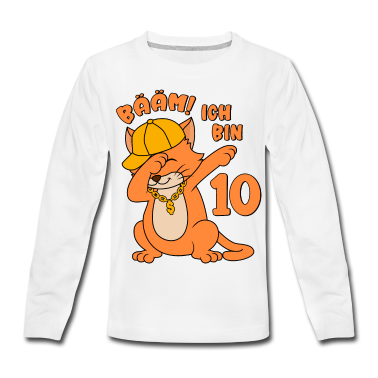 Katzen Langarmshirt - Bääm! Ich bin 10 10 Jahre 10. Geburtstag