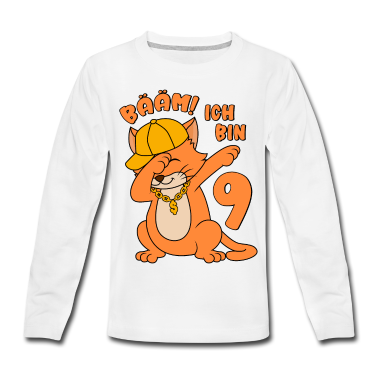 Katzen Langarmshirt - Bääm! Ich bin 9 9 Jahre 9. Geburtstag