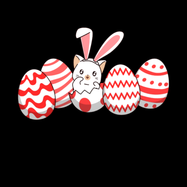 Motiv Ostern Osterhase Katze Ostereier Kätzchen