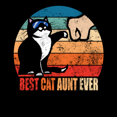 Motiv Beste Katzentante aller Zeiten mit lustigem Fauststoß Retro