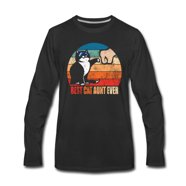 Katzen Langarmshirt - Beste Katzentante aller Zeiten mit lustigem Fauststoß Retro