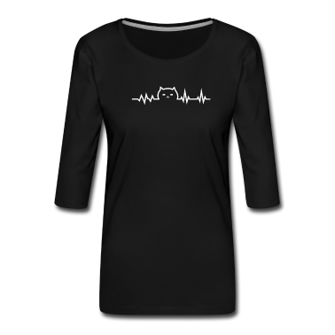 Katzen Langarmshirt - Katzen Herzschlag