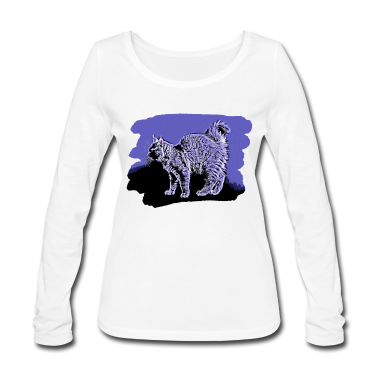 Katzen Langarmshirt - Violette Katze