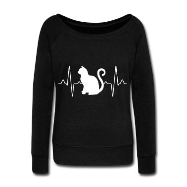 Katzen Langarmshirt - Katze Herzschlag