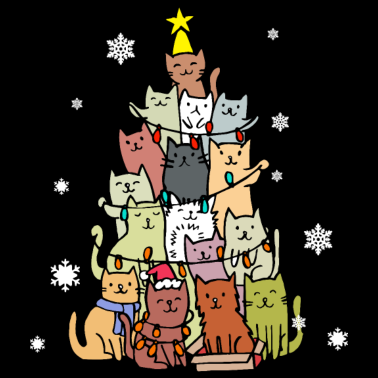 Motiv Weihnachtsbaum Katzen Weihnachten