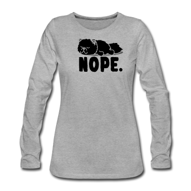 Katzen Langarmshirt - Nope Katze - Geniales Katzen T-Shirt