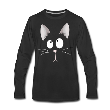 Katzen Langarmshirt - Katzenkopf I Katze Gesicht I Comic
