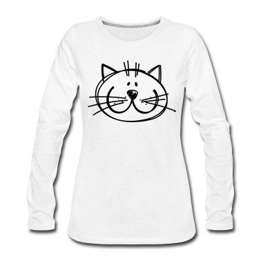 Katzen Langarmshirt - Katzen Zeichnung