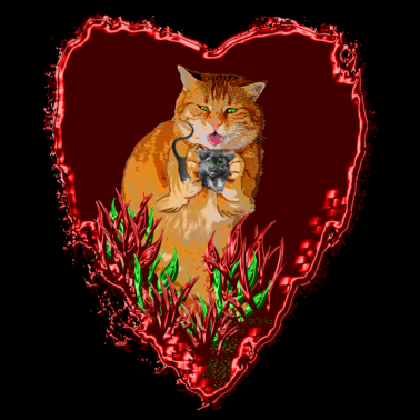 Motiv Die Katze sagt, ich liebe meinen Freund die Maus