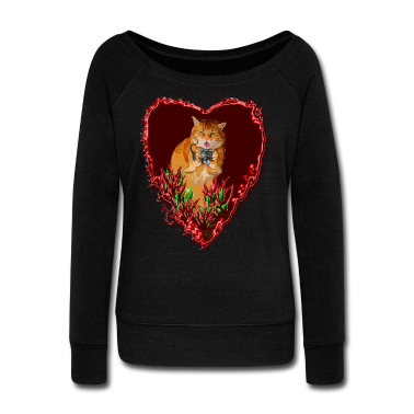 Katzen Langarmshirt - Die Katze sagt, ich liebe meinen Freund die Maus