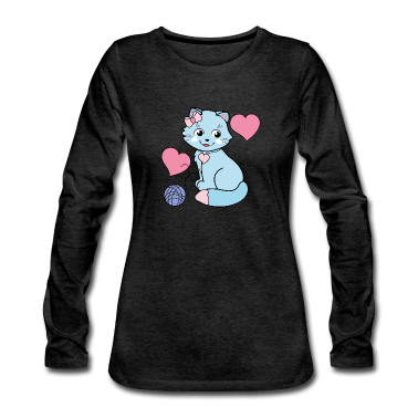 Katzen Langarmshirt - Kinder Katze Kaetzchen