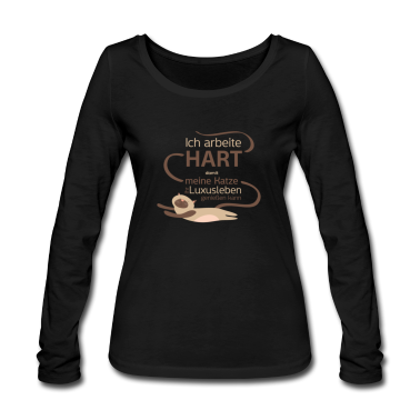 Katzen Langarmshirt - Katzen Design: Ich arbeite Hart