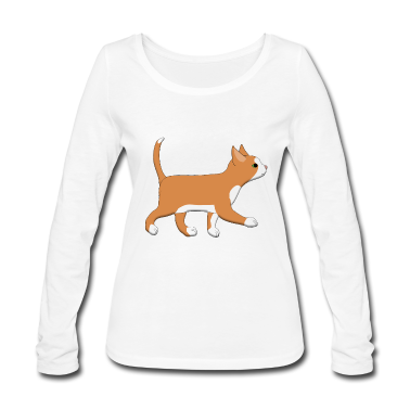 Katzen Langarmshirt - Rotes Kätzchen läuft