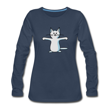 Katzen Langarmshirt - Hug me - Katze (b)