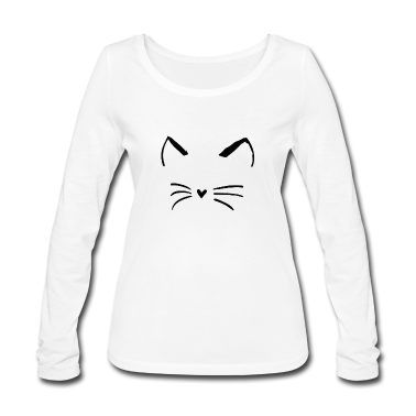 Katzen Langarmshirt - Katzen Gesicht