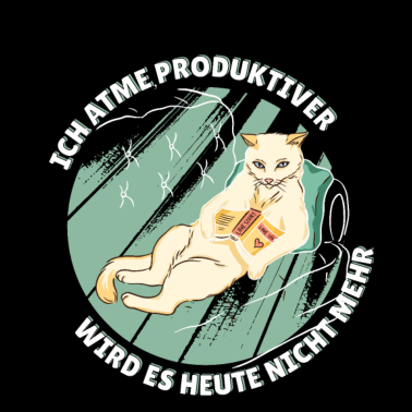 Motiv Faule Katze auf Couch, Lazy Cat, Produktiv, Lustig
