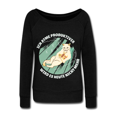 Katzen Langarmshirt - Faule Katze auf Couch, Lazy Cat, Produktiv, Lustig