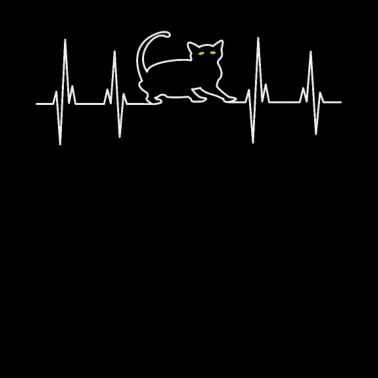 Motiv Katze Herzschlag EKG Linie Kätzchen Geschenk