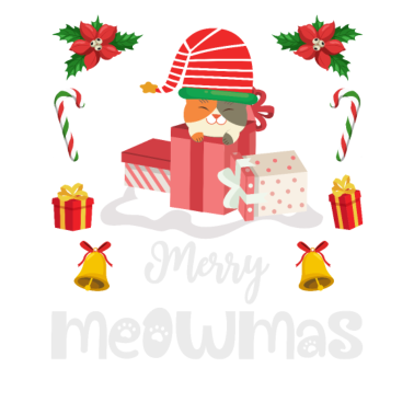Motiv Merry Meowmas Katze Weihnachten Geschenk