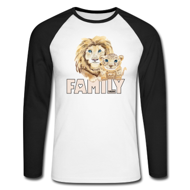 Katzen Langarmshirt - Löwe Katze Raubkatze Afrika Familie Mähne Geschenk