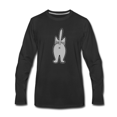 Katzen Langarmshirt - Graue Katze miau Haustier Katzenfreund Geschenk