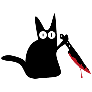 Motiv Katze Messer Blut Halloween