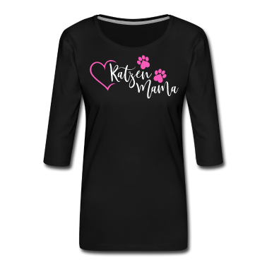 Katzen Langarmshirt - Katzenmama Katzen Mama Katze Haustier Herz pink