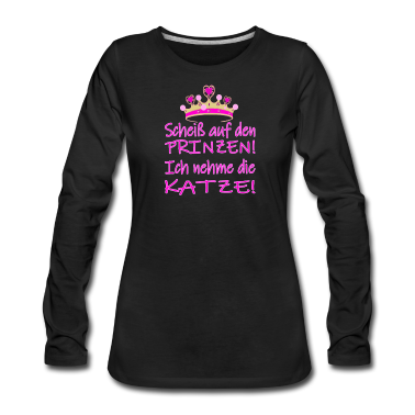 Katzen Langarmshirt - Prinzessin Katze Design Geschenk Idee