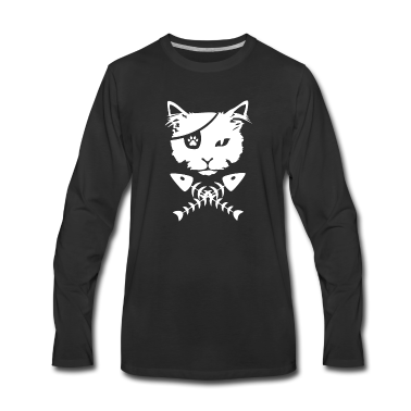 Katzen Langarmshirt - Pirat Katze