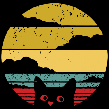 Motiv Katze Retro Wolken Niedlich Süß