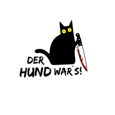 Motiv Katze mit Messer - Böse Katze - Der Hund wars