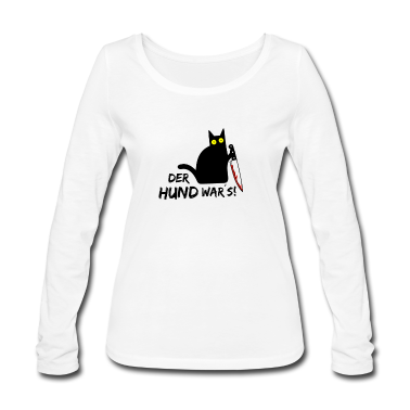 Katzen Langarmshirt - Katze mit Messer - Böse Katze - Der Hund wars