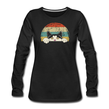 Katzen Langarmshirt - Katze Kätzchen Kater Geschenk süß Katzen