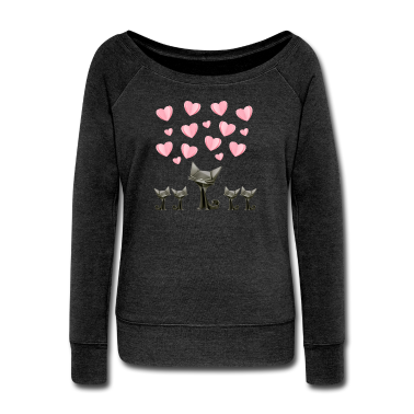 Katzen Langarmshirt - Katzen und Herzen