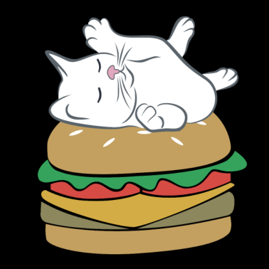Motiv Katze Miau Burger Fastfood Geschenk Geschenkidee