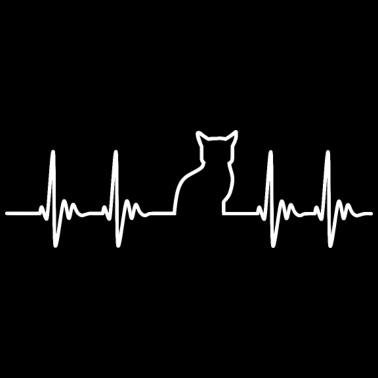 Motiv Katze Silhouette Herzschlag Puls Kätzchen Geschenk