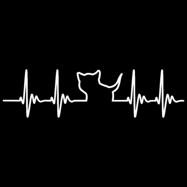 Motiv Katze Silhouette Herzschlag Kätzchen Geschenkidee