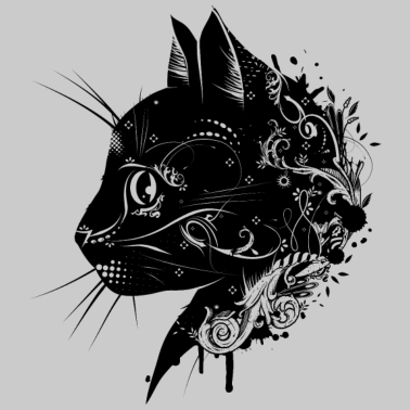 Motiv floraler Kopf einer Katze