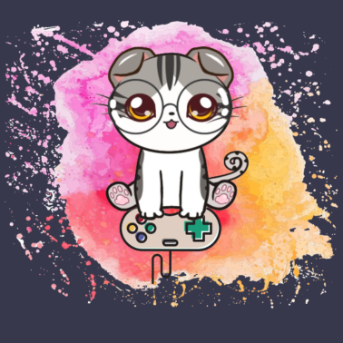 Motiv Gaming Katze mit Controller