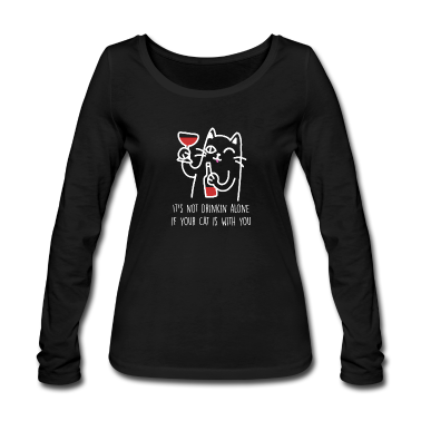 Katzen Langarmshirt - Katzen Shirt • Rotwein • Tierliebhaber Geschenk